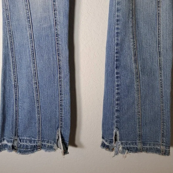Hollister Company Vintage Y2K Junior Jeans Denim Size 3 Stretch Raw Hem Boot Cut - Picture 2 of 11